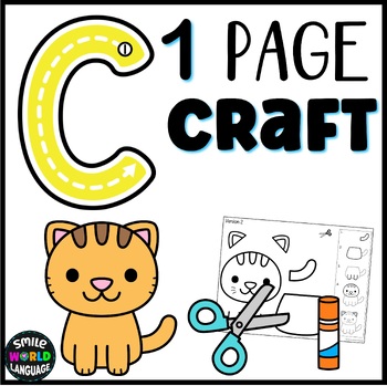 Letter C one page craft for kindergarten Cat Alphabet craftivity letters