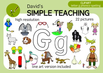 letter g phonics spelling clipart with free preview tpt