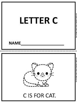 Preview of Letter C tracing and coloring emergent reader for pre-K, K, homeschool. Spec.Ed