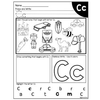 Letter Cc Printables by jgill creations | Teachers Pay Teachers