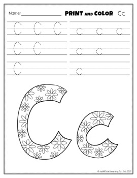 Print and Color Letter Cc Worksheets by myABCdad Learning for Kids