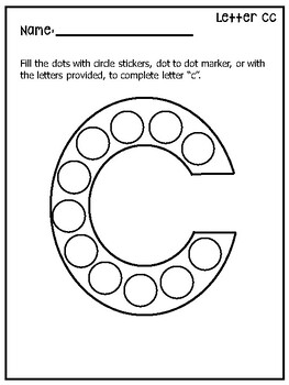 Letter Cc do a dot (lowercase) by Shine-EarlyEd | TPT