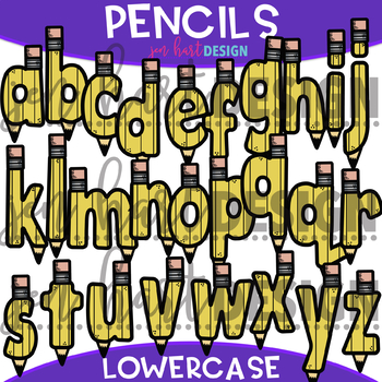 Letter Clip Art - Pencil Letters {Jen Hart Clip Art} by Jen Hart Design