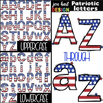 Preview of Letter Clipart Uppercase & Lowercase {America}