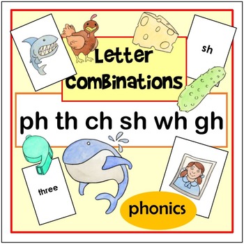 Preview of Letter Combination (Phonics) Flashcards (ph, sh, th, ch, wh, gh)