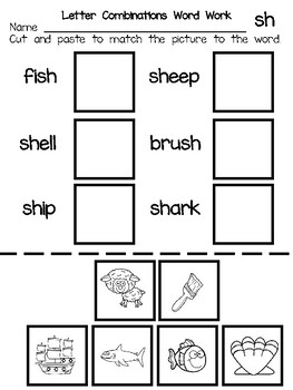 Letter Combinations Cut and Paste Word Work- Great for ...