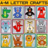 Alphabet Letter CraftBundle Aa - Mm/ Letter Worksheets & Games