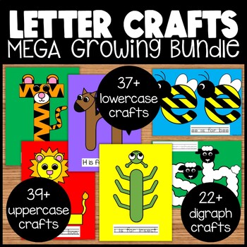 Preview of Letter Crafts | Beginning Sound Letter Craft | Lowercase & Uppercase & Digraphs