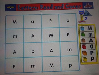 Preview of Letter Cube Cover Game - Pete Theme - Letters M, A, P