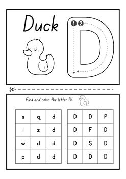 Letter D Activity Worksheets & Printables For Kids by Boopanpankids