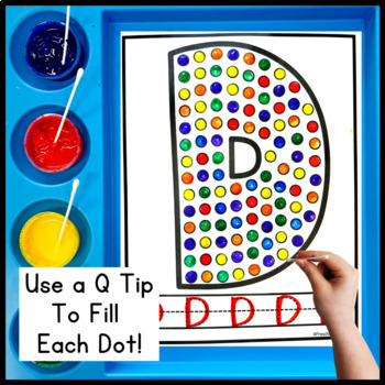 Letter D Alphabet Crafts Q Tip Painting Fine Motor Skills by Preschool ...