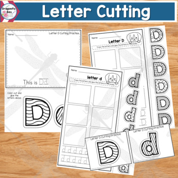 Letter D Beginning Sounds Differentiated Fine Motor Cutting Printables