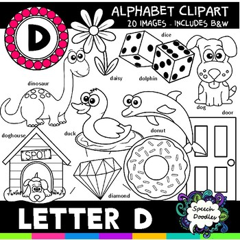 Letter D Clipart - 20 images! Personal or Commercial use by Speech Doodles