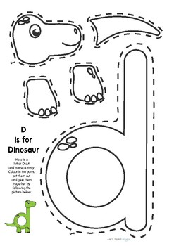 Letter D Craft (Dinosaur) by AMCC Digital Designs | TpT