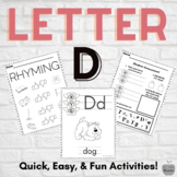 Letter D: Literacy Intervention Activity (Sound Sensible S