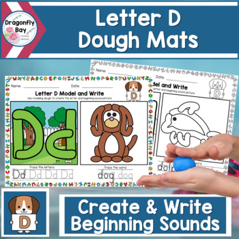 Letter D Modeling Dough Beginning Sound Phonemic Awareness Center Mats
