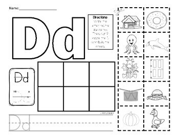 Letter D Picture Sort - Initial Sound by Miss Zees Activities | TpT