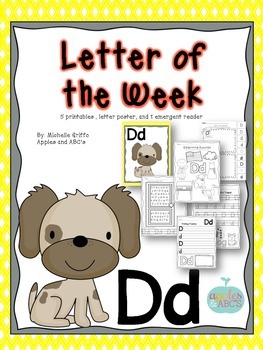 Preview of Letter D Printables Activities Tracing Sounds Recognition Letter of the Week