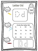 Letter "D" Trace it, Find it, Color it.  Preschool printab