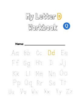 Preview of Letter D Workbook. Phonics. Spelling. Vocabulary. ESL. EFL. Remote. Online.