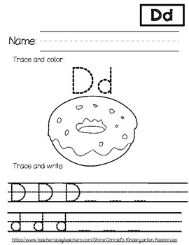 letter d worksheets by conrads kindergarten resources tpt