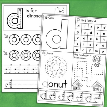 Letter D Worksheets Letter of the Week Activities Sound Tracing Recognition