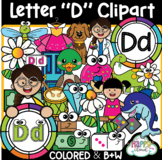 Letter D clipart MEGA set {alphabet clipart} Happy cloud clipart