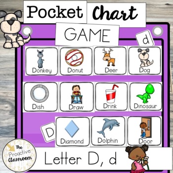 Preview of Letter D, d Pocket Chart Game | Letter Identification | Preschool | Kindergarten