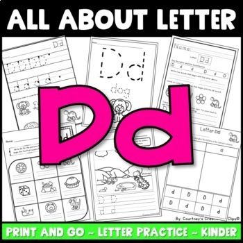 Letter Dd Practice Worksheets and Book Preschool or Kindergarten