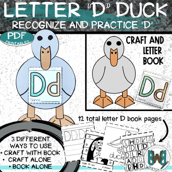 Letter D is for Duck Booklet by Backwoods Barn Sketch | TPT