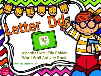 Preview of Letter Dd Mini-File Folder Word Wall Activity Pack
