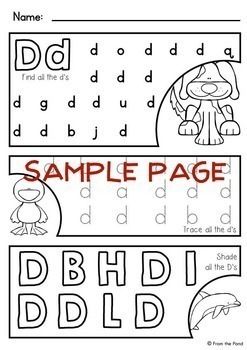 Alphabet Letter Worksheets by From the Pond | Teachers Pay Teachers