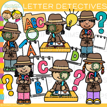 Preview of Investigation Kids Letter Detectives Clip Art