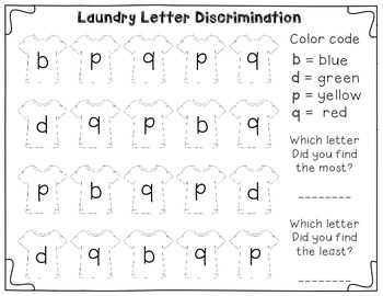 letter discrimination center freebie great for tricky b d p q