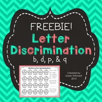 Preview of Letter Discrimination Center Freebie! Great for tricky b, d, p, & q