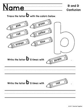 b and d letter reversal activities by smarter together tpt