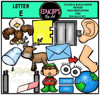 Preview of Letter E Clip Art Bundle {Educlips Clipart}