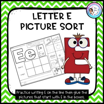 Preview of Letter E Picture Sort - Initial Sound