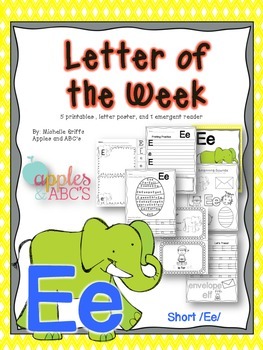 Preview of Letter E Printables Activities Tracing Sounds Recognition Letter of the Week