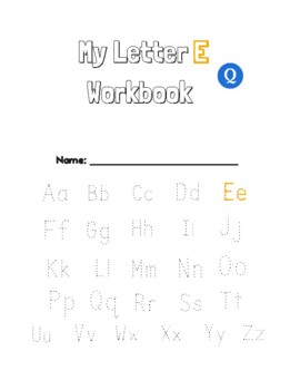 Preview of Letter E Workbook. Phonics. Spelling. Vocab. ESL. Remote. Online.