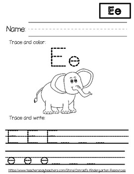 Letter E Worksheets by Conrad's Kindergarten Resources | TpT