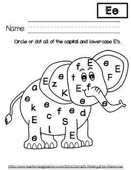 letter e worksheets by conrads kindergarten resources tpt