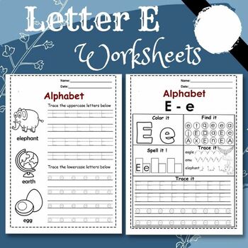 Letter E Worksheets - Recognize, Trace, & Print
