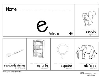Preview of Letter E in Portuguese - Letra E
