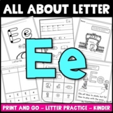 Letter Ee Worksheets and Book Kindergarten or Preschool