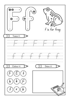 Letter F Activity Worksheets & Printables For Kids by Boopanpankids