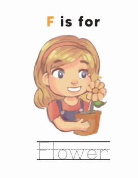 Preview of Letter "F" Handwriting guide and vocabulary builder (Phonics)