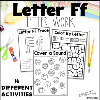 Letter of the week: LETTER F-NO PREP WORKSHEETS- LETTER F Alphabet