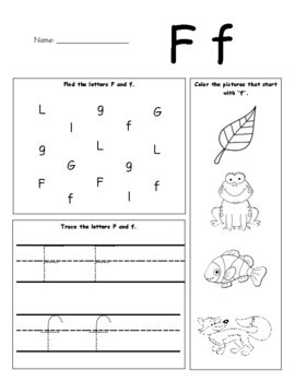 Letter F Worksheet by Alison Williams | TPT