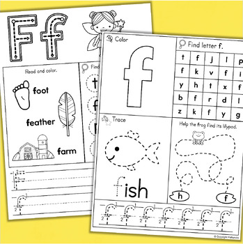 Letter F Worksheets Letter of the Week Activities by Fishyrobb | TPT